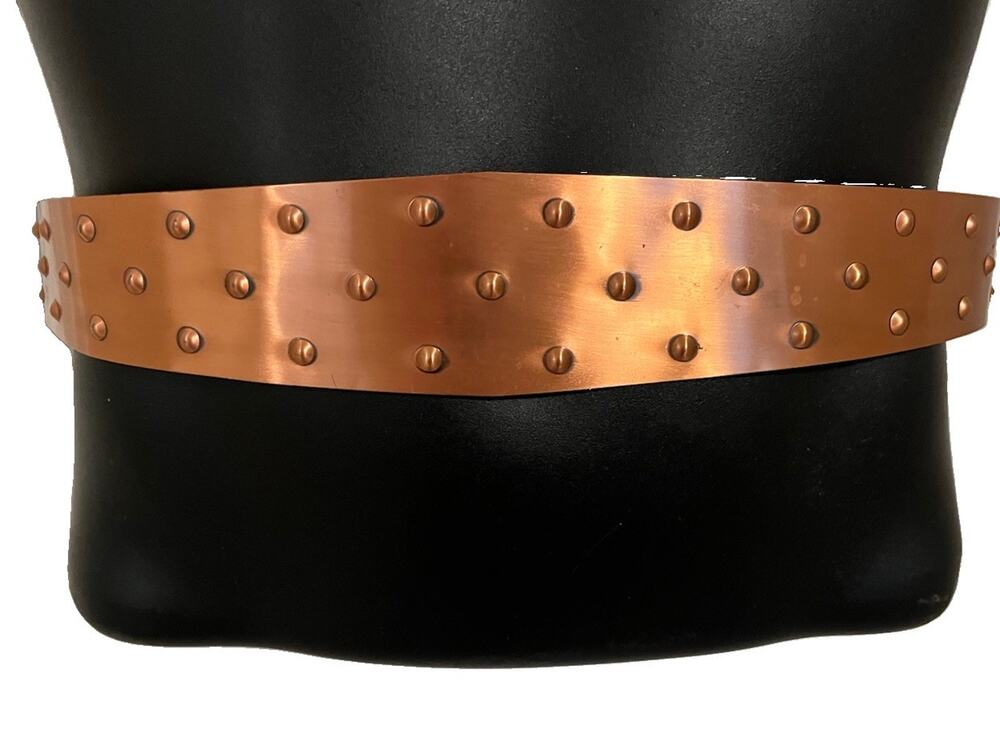 Vintage 1950s MCM Hammered Copper Belt Signed RENOIR Modernist Size M 26-32”